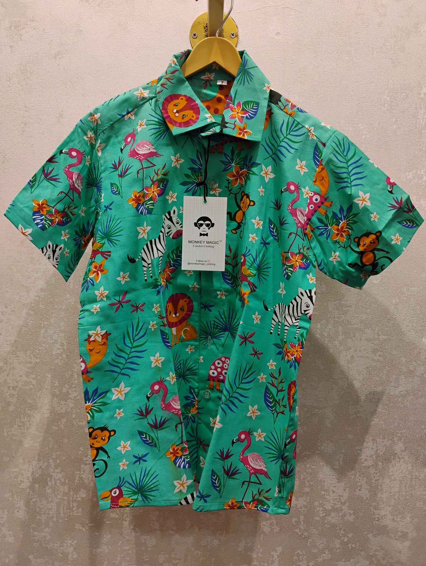 Kids half sleeves with jungle print