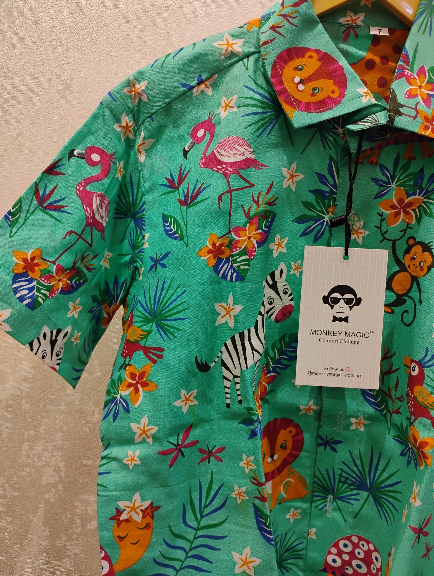 Kids half sleeves with jungle print