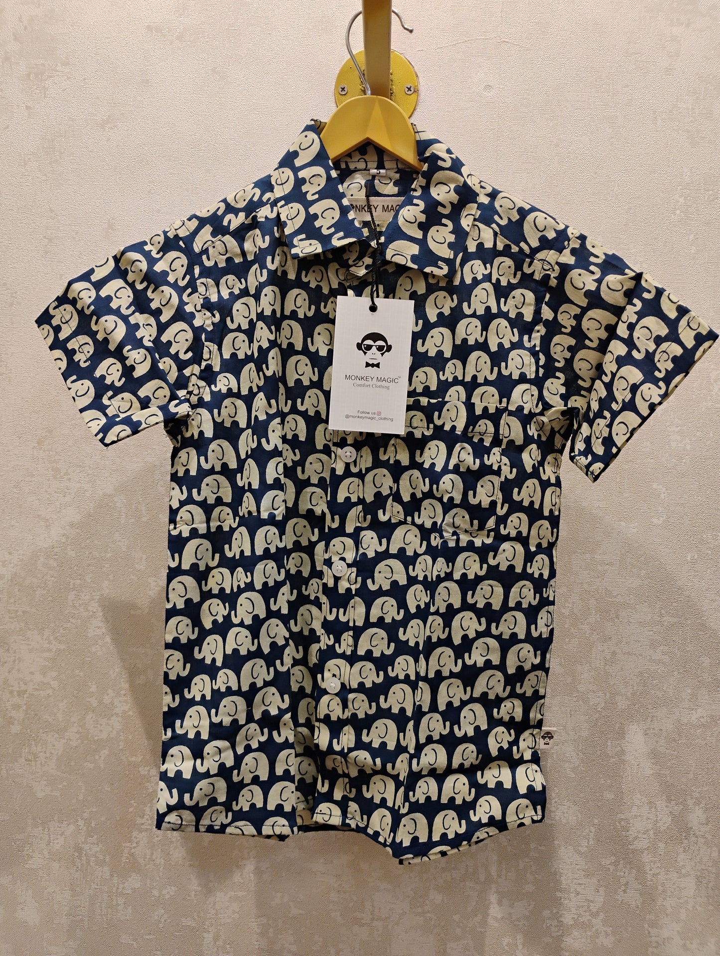 Kids half sleeves elephant print