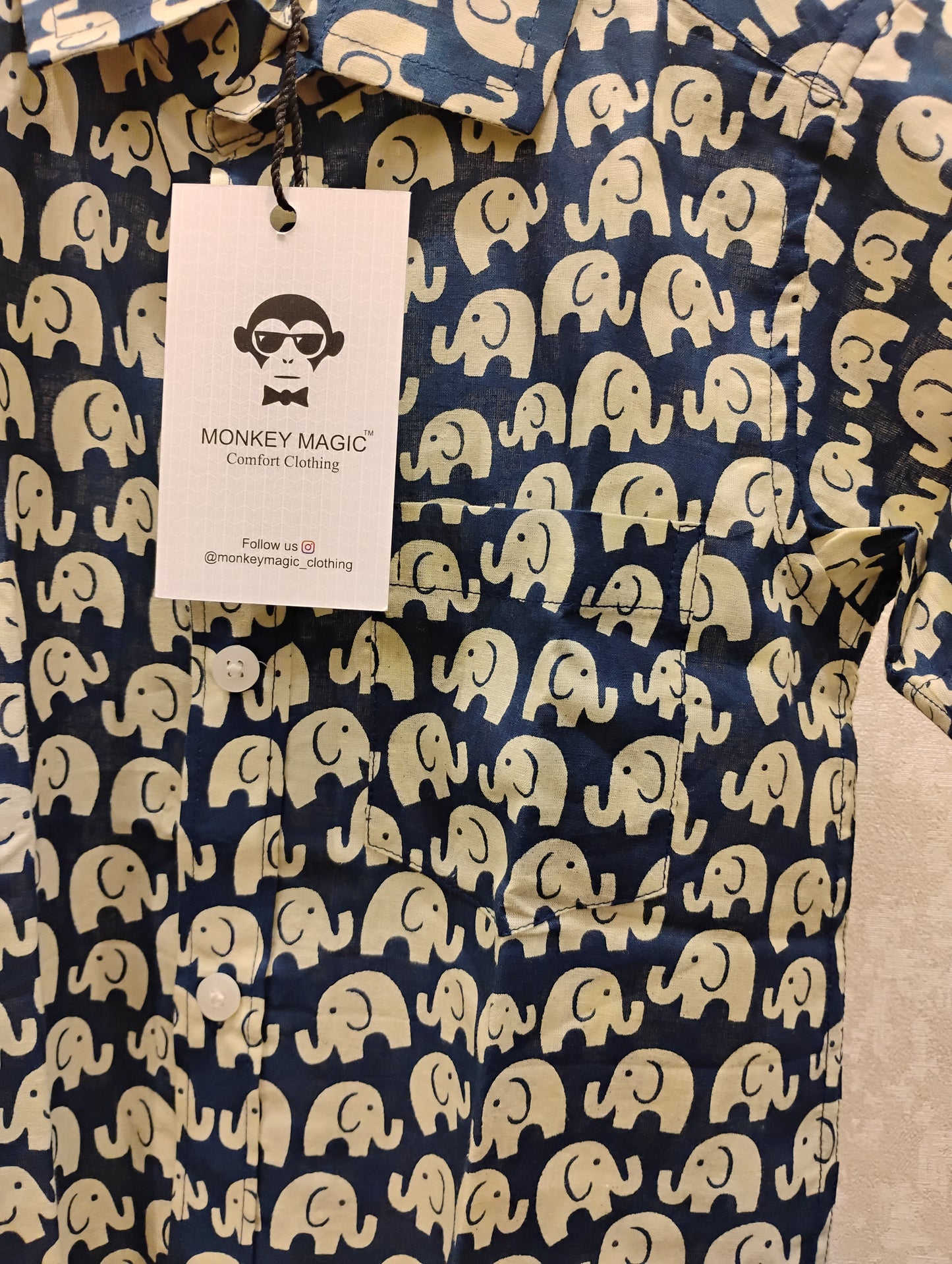 Kids half sleeves elephant print