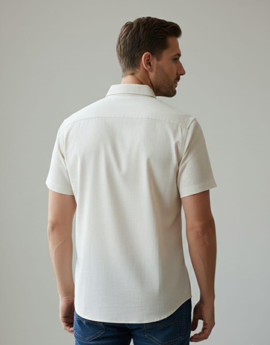 Off white shirt with EMBD