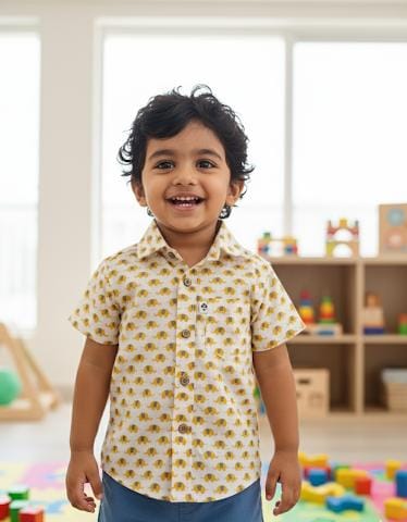 Pure cotton kids half sleeve shirt