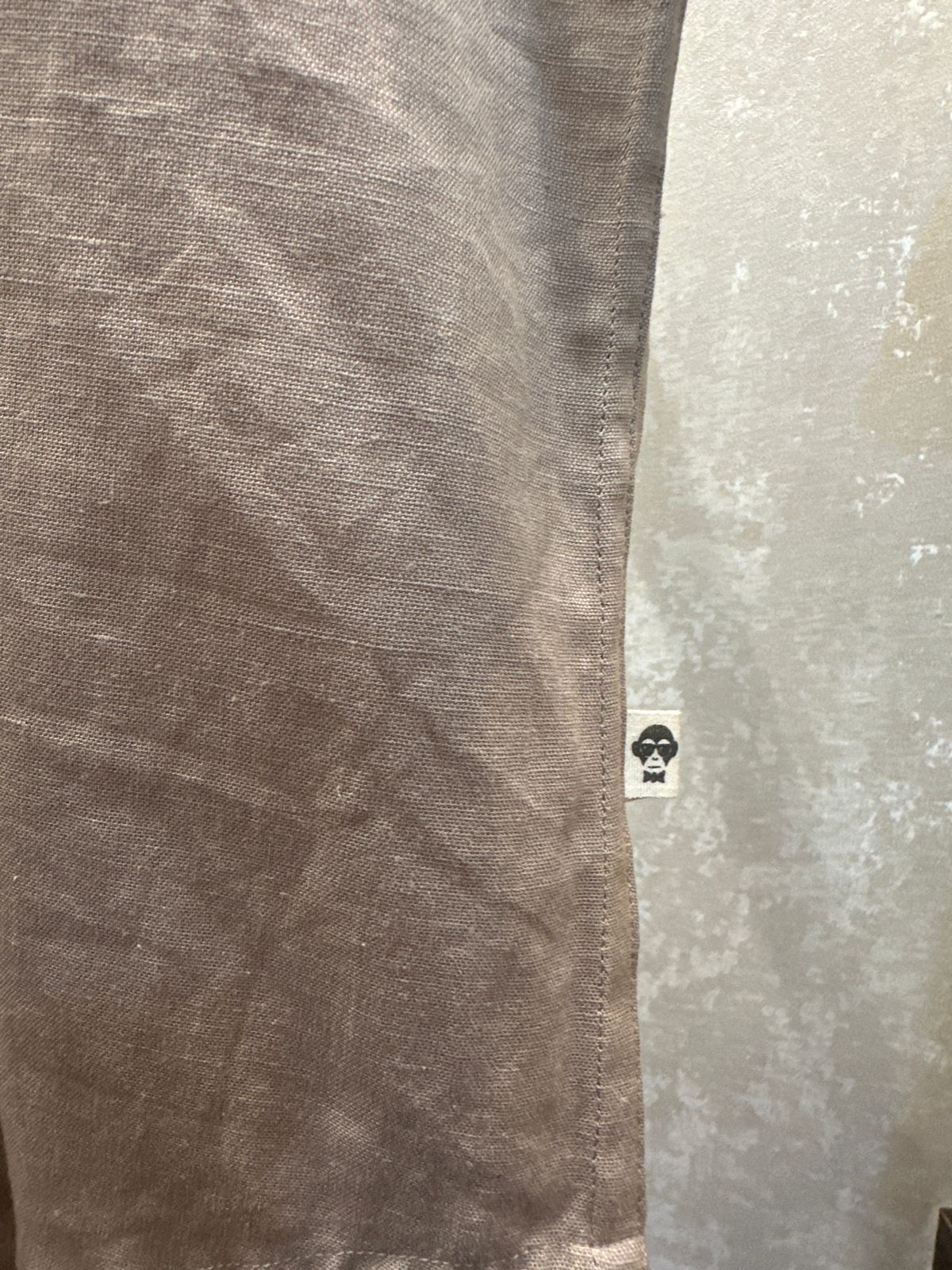 Beige Half Shirt with Bird Embroidery