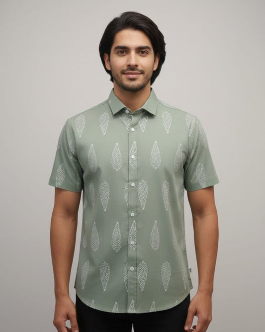 Sage Pure Cotton Green Shirt